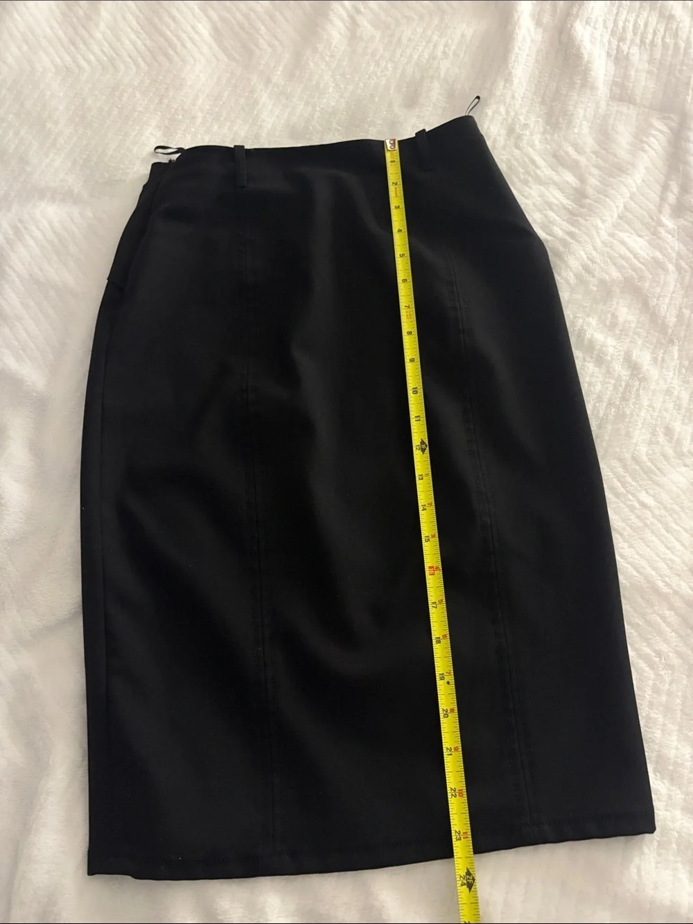 Zara Black Pencil Skirt with Waist Bow Detail